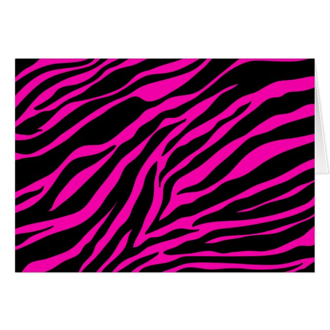rosa zebra hälsningskort (Framsidan Horizontal)