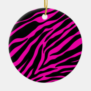 rosa zebra julgransprydnad keramik