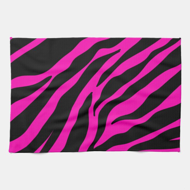 rosa zebra kökshandduk (Horisontell)