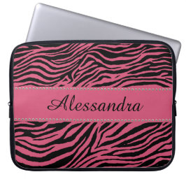 Rosa Zebra Laptop sleeve Personlig