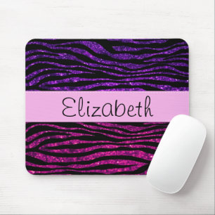 Rosa Zebra, Lila Zebra, Glitter Zebra, ditt namn Musmatta