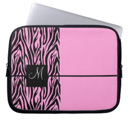 Rosa Zebra-Monogrammed Laptop Fodral