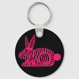 Rosa Zebra Rabbit Nyckelring
