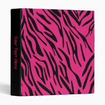 Rosa Zebra Rand 3 Ring Binder