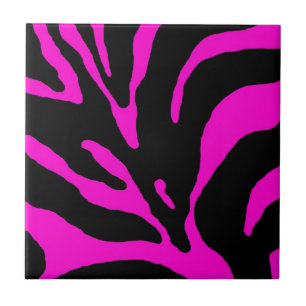 Rosa Zebra Rand Animal Print Kakelplatta