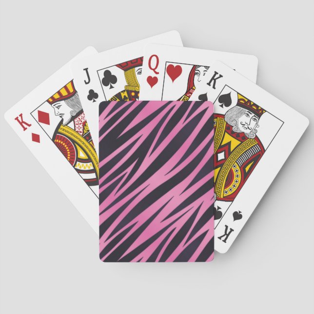 Rosa Zebra Rand Background Spel Kort (Baksidan)