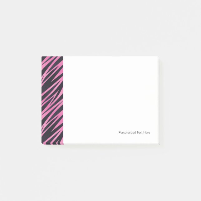 Rosa Zebra Rand Post-it Block (Framsida)