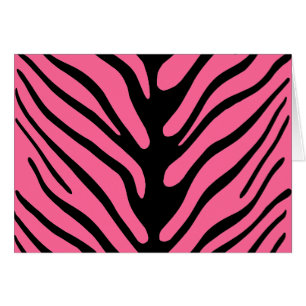 Rosa Zebra ränder Hälsningskort