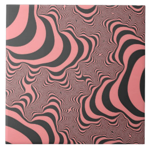Rosa Zebra ränder Kakelplatta