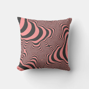 Rosa Zebra ränder Kudde