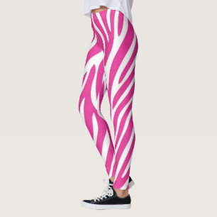 Rosa Zebra ränder Leggings