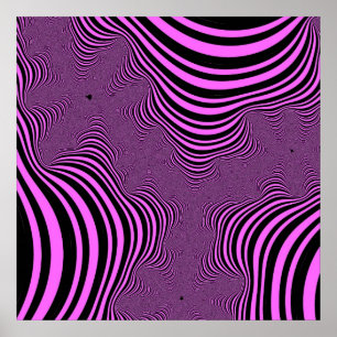 Rosa Zebra ränder Poster