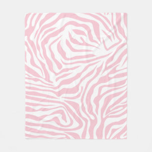 Rosa Zebra ränder Vild Djurutskrift Zebra mönstr Fleecefilt