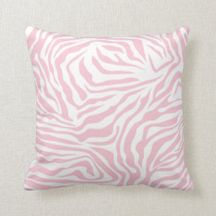 Rosa Zebra ränder Vild Djurutskrift Zebra mönstr Kudde