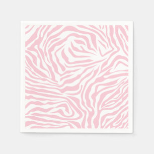 Rosa Zebra ränder Vild Djurutskrift Zebra mönstr Pappersservett