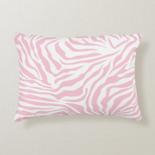 Rosa Zebra ränder Vild Djurutskrift Zebra mönstr Prydnadskudde