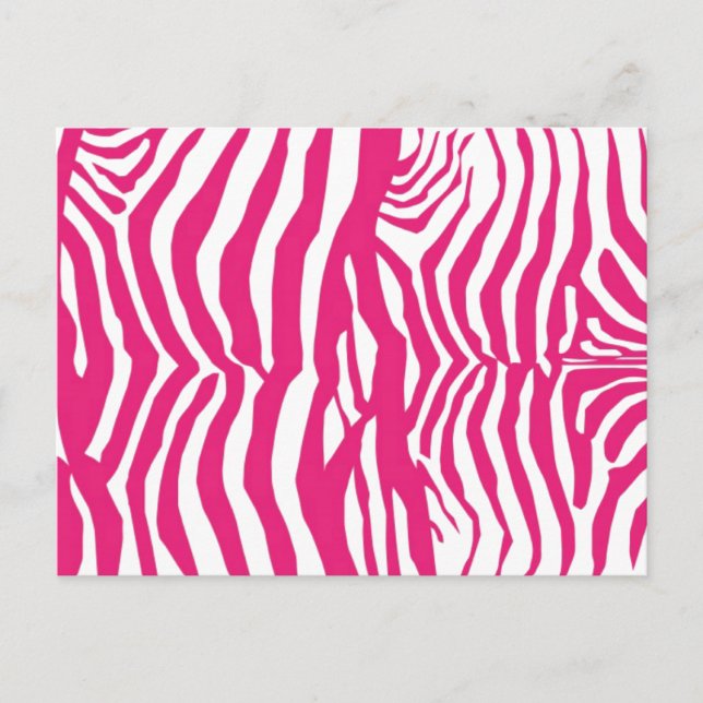 Rosa Zebra ränder Vykort (Framsida)