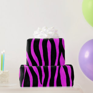 Rosa Zebra ränder Wrapping Papper Presentpapper