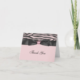 Rosa zebra rosa svart prinsessa tackkort
