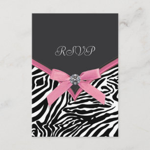 Rosa zebra RSVP-kort OSA Kort