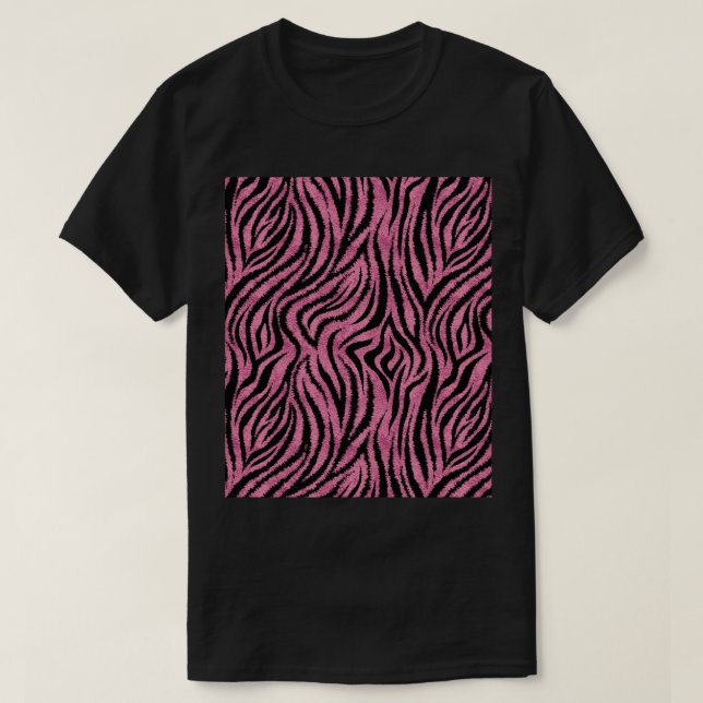 Rosa Zebra skin struktur glamous sömless mönster T Shirt (Design framsida)