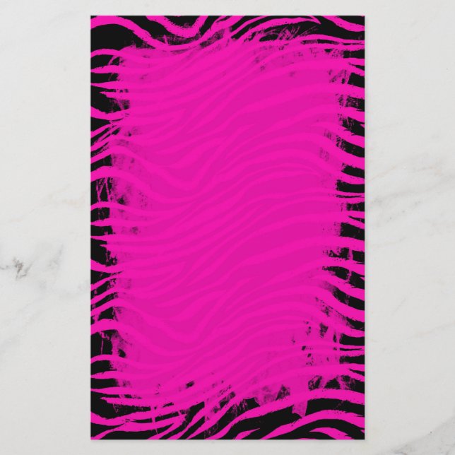 Rosa Zebra Stationery Brevpapper (Framsida)