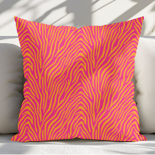 Rosa Zebra Stripe Byte Bakgrund Färg Kudde