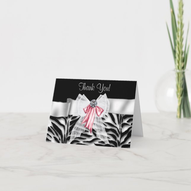 Rosa Zebra Tack Cards (Framsida)