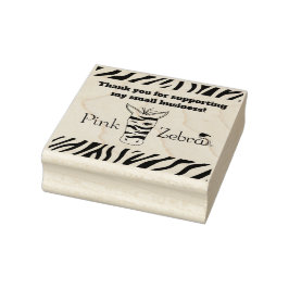 Rosa Zebra Tack Frimärke | Affärsmateriel Stämpel