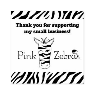 Rosa Zebra Tack Frimärke Affärsmateriel Stämpel