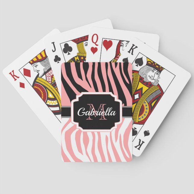 Rosa Zebra tryck Casinokort (Baksidan)