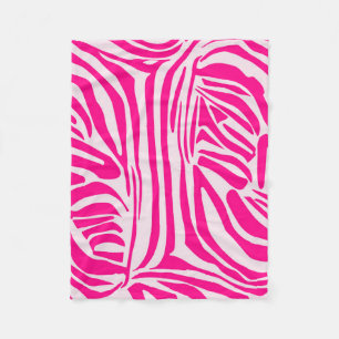 Rosa zebra tryck fleecefilt