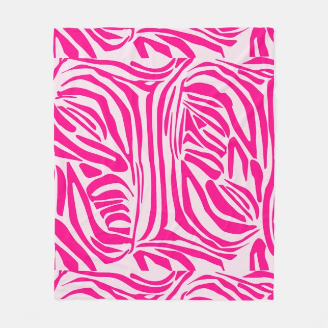 Rosa zebra tryck fleecefilt (Framsidan)