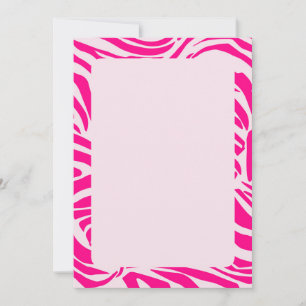 Rosa zebra tryck inbjudningar