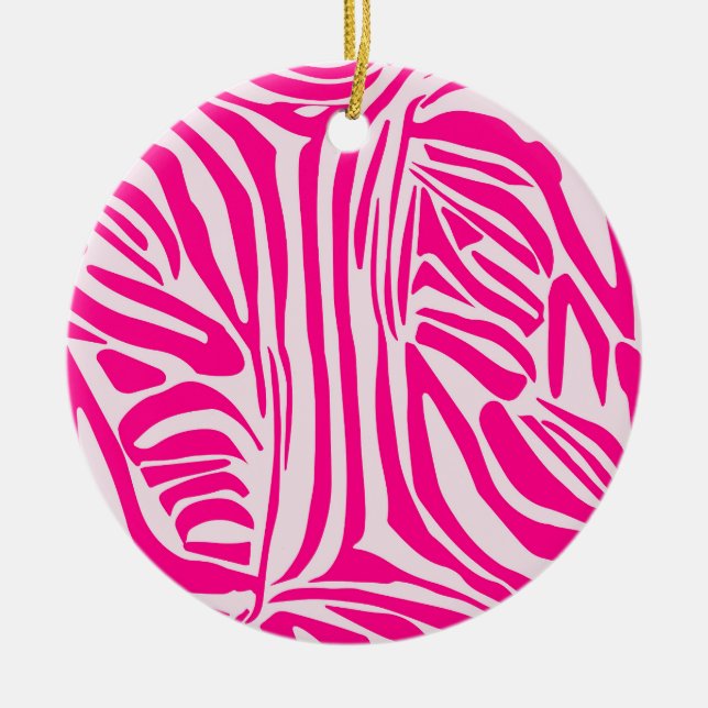 Rosa zebra tryck julgransprydnad keramik (Framsidan)