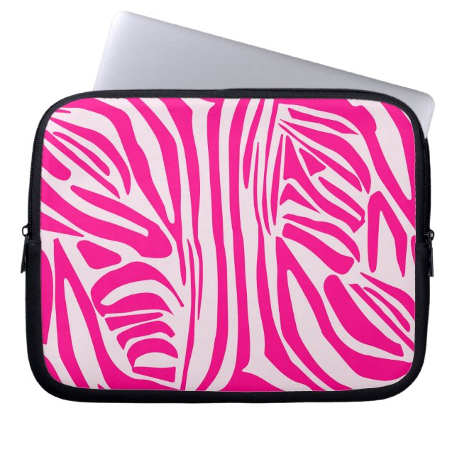 Rosa zebra tryck laptop fodral (Framsidan)