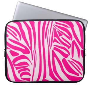 Rosa zebra tryck laptop fodral