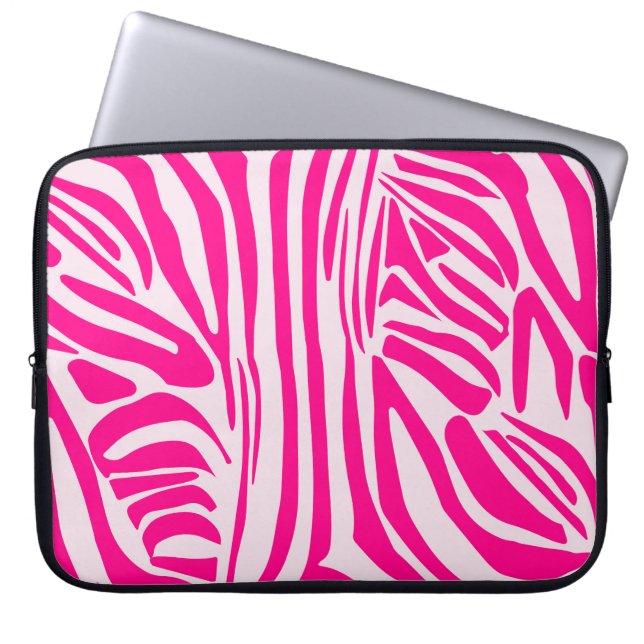 Rosa zebra tryck laptop fodral (Framsidan)