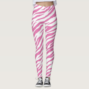 Rosa Zebra tryck Leggings & Yoga Byxor