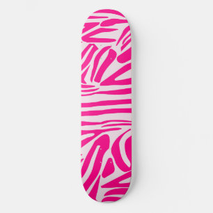 Rosa zebra tryck mini skateboard bräda 18,5 cm