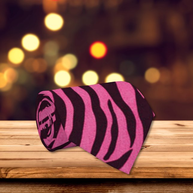 Rosa Zebra tryck Mode Tie Slips (Skapare uppladdad)