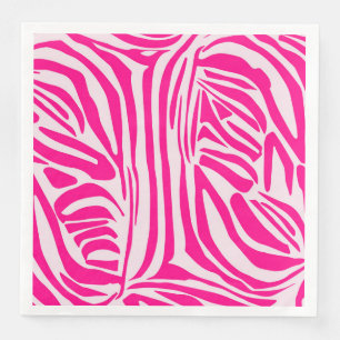 Rosa zebra tryck pappersservett