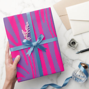 Rosa zebra tryck presentpapper