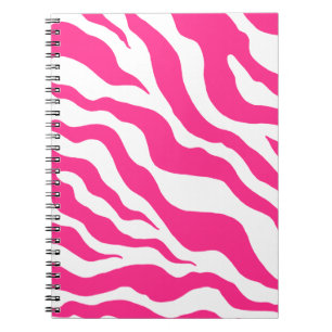 Rosa Zebra tryck skolhandbok Journal Gift Anteckningsbok Med Spiral