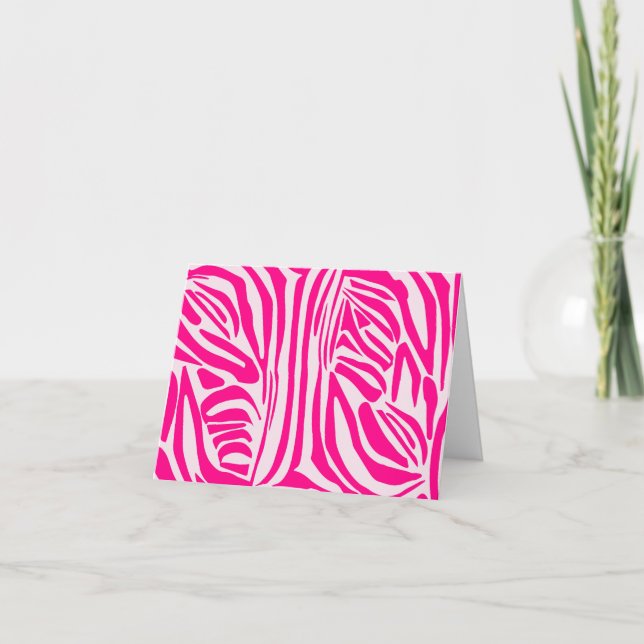 Rosa zebra tryck tack kort (Framsida)