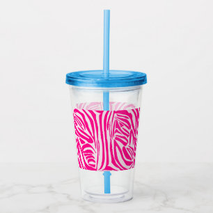 Rosa zebra tryck take away mugg