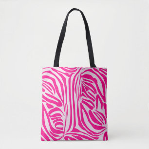 Rosa zebra tryck tygkasse