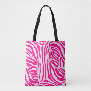 Rosa zebra tryck tygkasse
