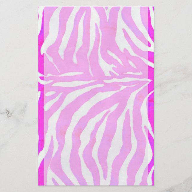 Rosa zebra tryckbrevpapper brevpapper (Framsida)
