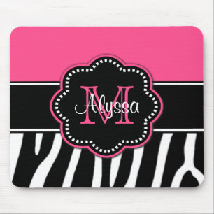 Rosa zebra tryckpersonlig Mousepad Musmatta